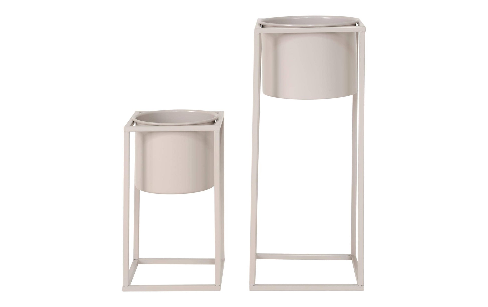 House Nordic Blumentopf Marla, Stahl, Beige, Ø 19,5 × 31 cm, 2er-Set