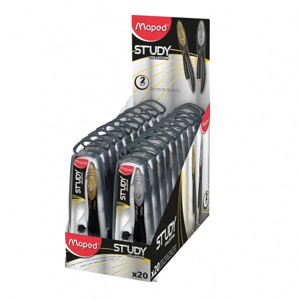 Maped Study Collector Zirkel-Set – 20er Display, inkl. Minendose, Ersatzmine, farbig sortiert