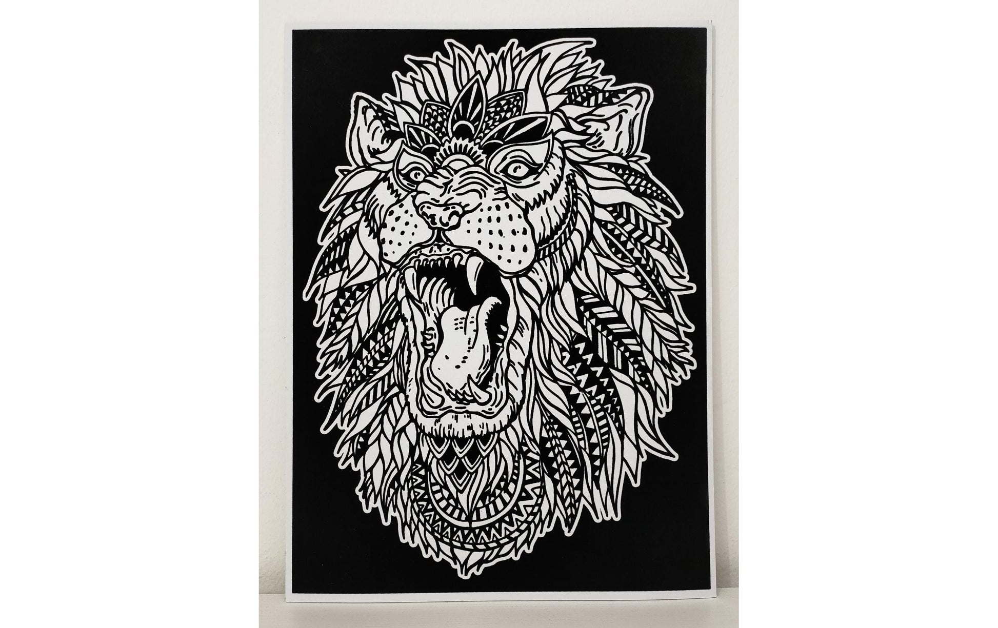 Tataruga Löwe Malkarton, Karton, 21 × 29,7 cm, schwarz