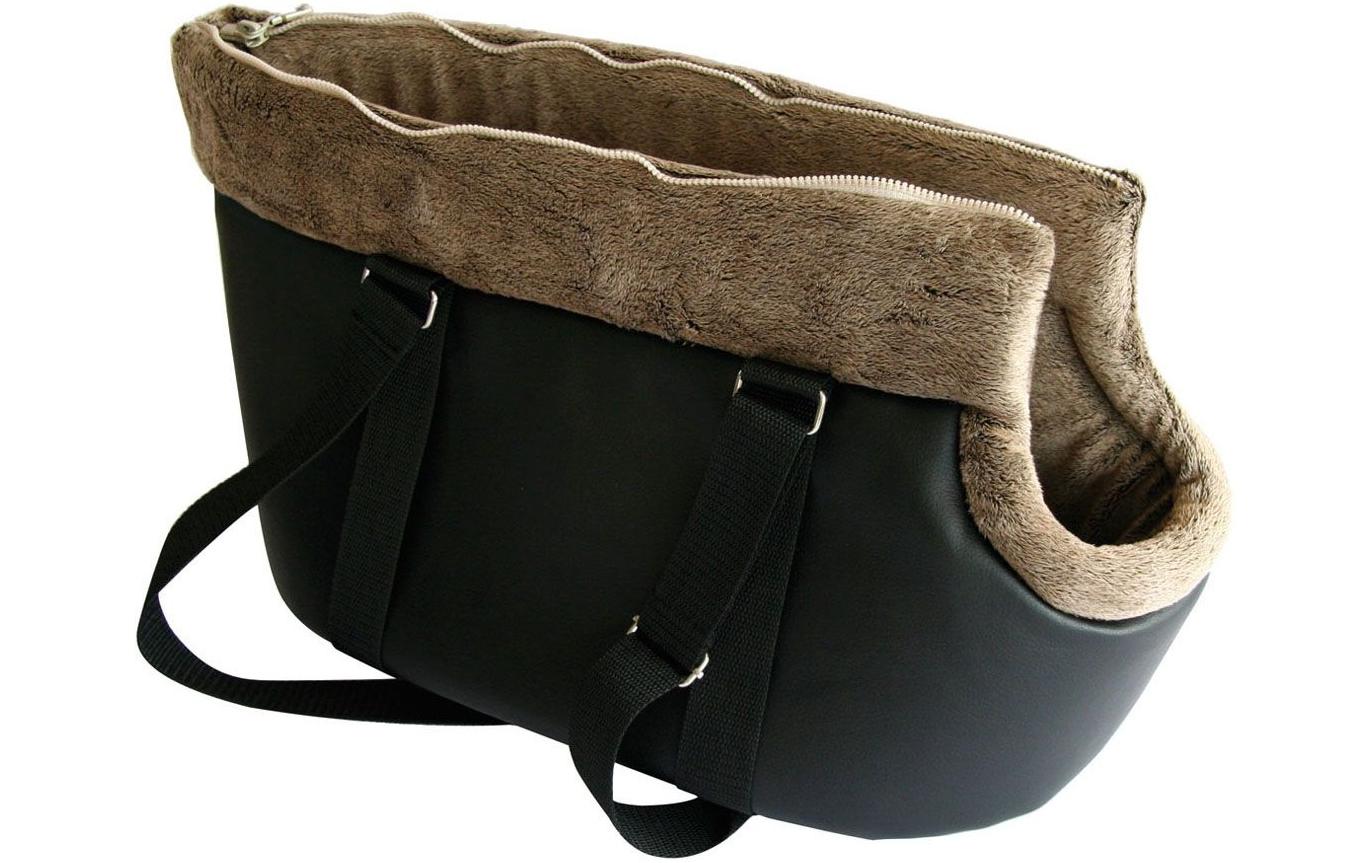 SwissPet Bali – Tragetasche, Kunstleder/Velour, Dunkelbraun, 24 × 24 × 40 cm