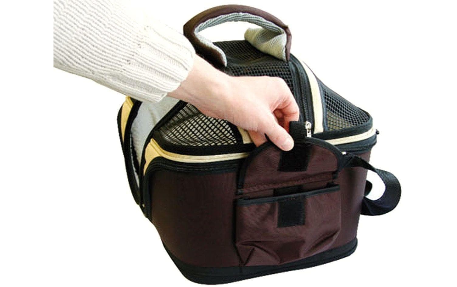 SwissPet Tiertransport-Tasche Sleepyway S – Frontlader, waschbar bis 30 °C – 420 × 290 × 330 mm – braun