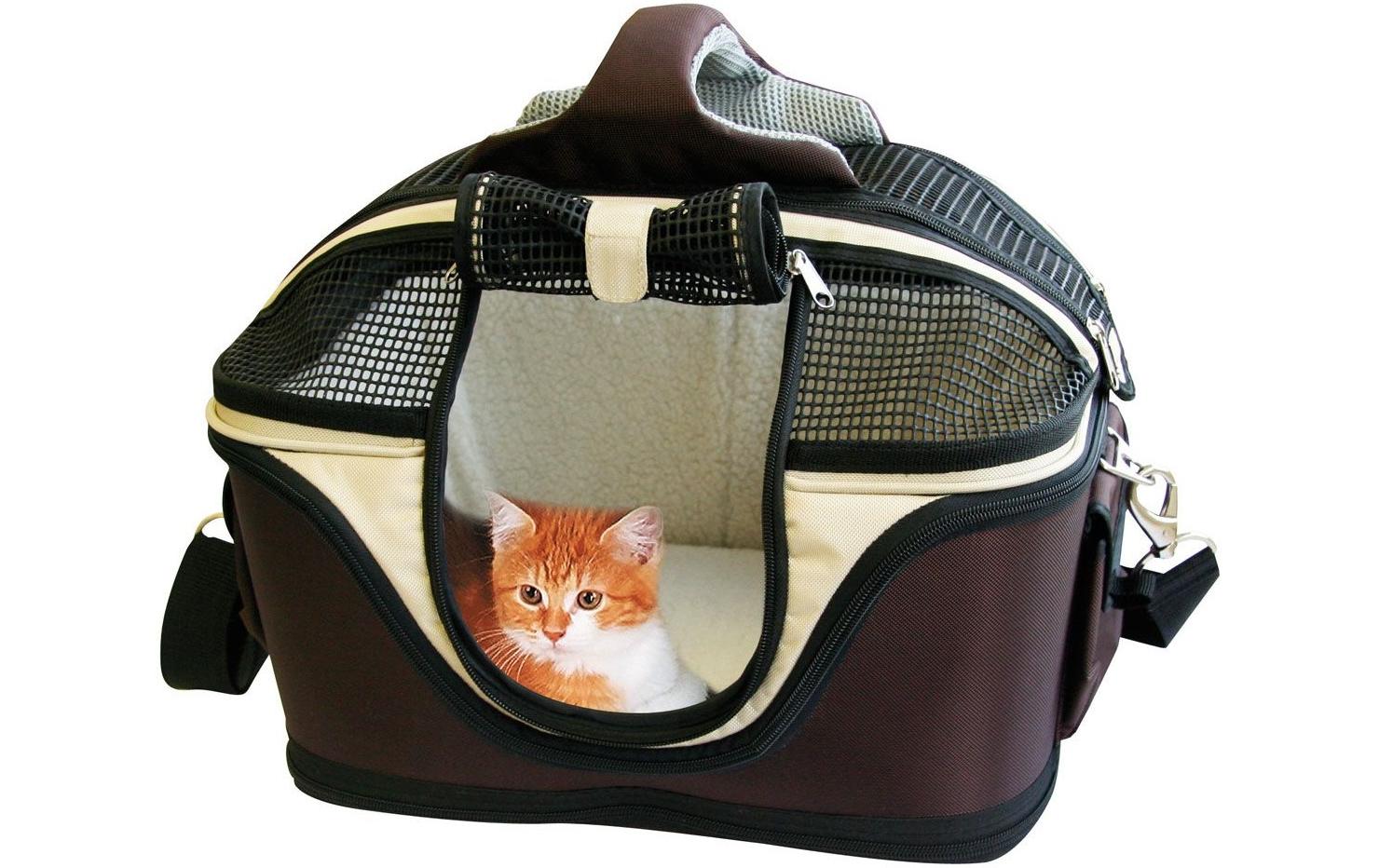 SwissPet Sleepyway M – Haustierträger, Braun/Weiss, 35 × 36 × 46 cm