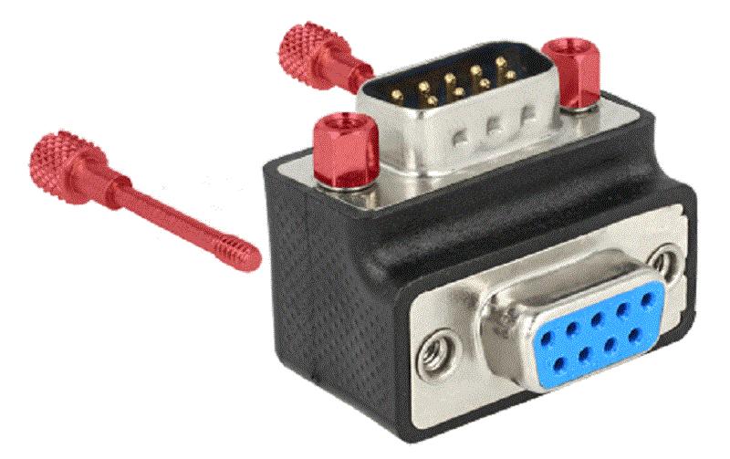 DeLOCK 65595 Seriell-Adapter Sub-D 9-polig Stecker zu Buchse – RS-232, gewinkelt 270°