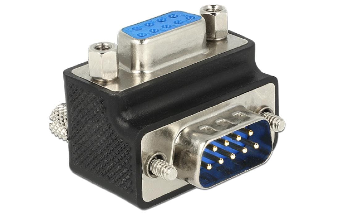 DeLOCK 65595 Seriell-Adapter Sub-D 9-polig Stecker zu Buchse – RS-232, gewinkelt 270°