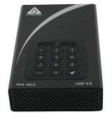 Apricorn Aegis Padlock DT – 2 TB HDD, USB 3.2 Gen 1, 256-Bit AES, FIPS 140-2, Aluminium, Schwarz