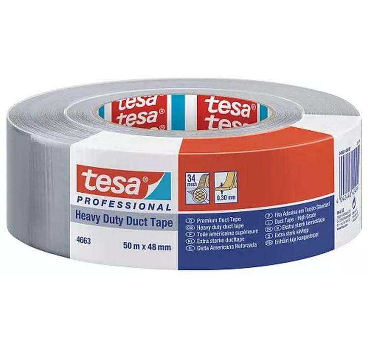 TESA 4663 Gewebeband/Gaffa – 48 mm × 50 m, grau, UV-beständig