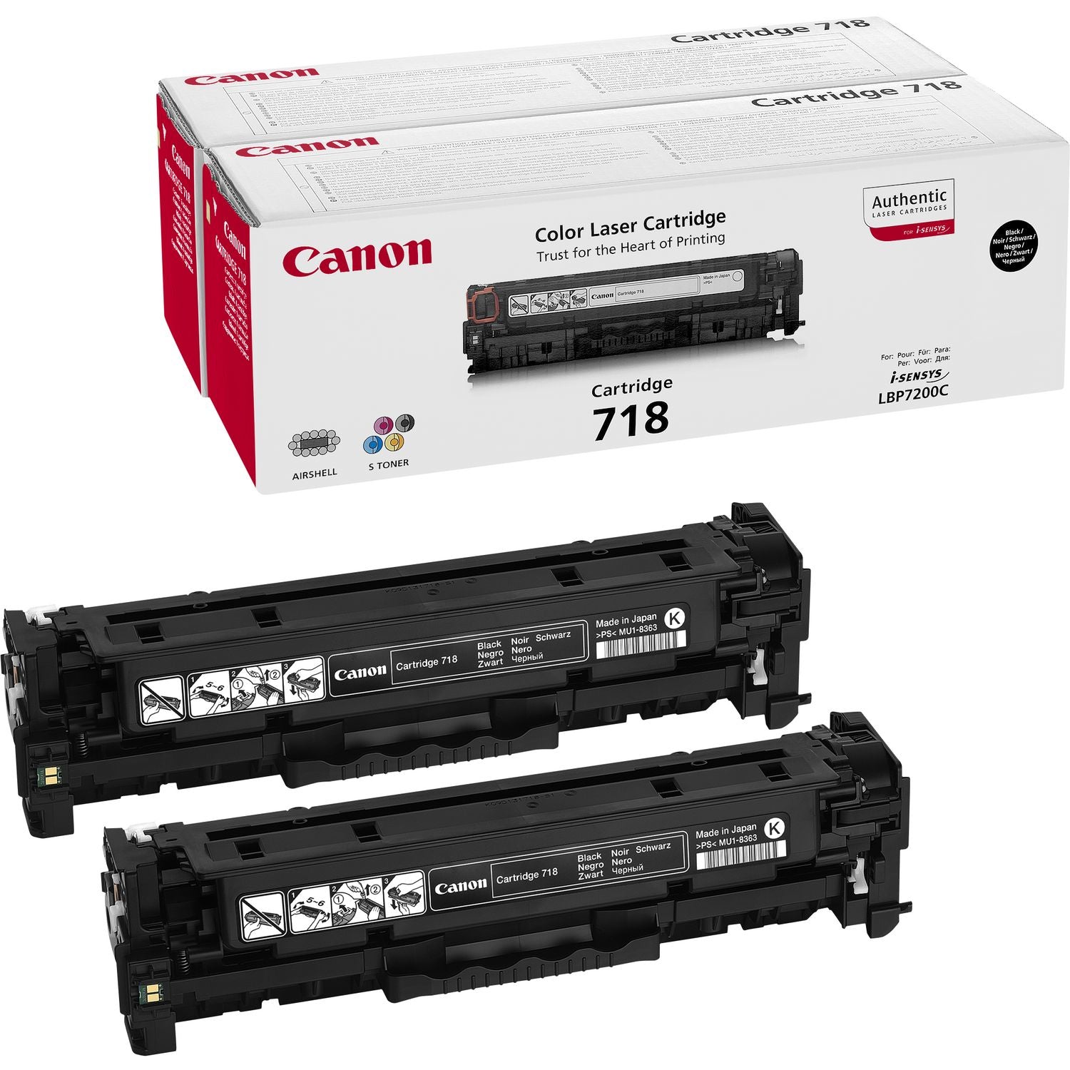 Canon Toner-Multipack CRG-718 – Schwarz, 3400 Seiten – für i-SENSYS MF729Cx