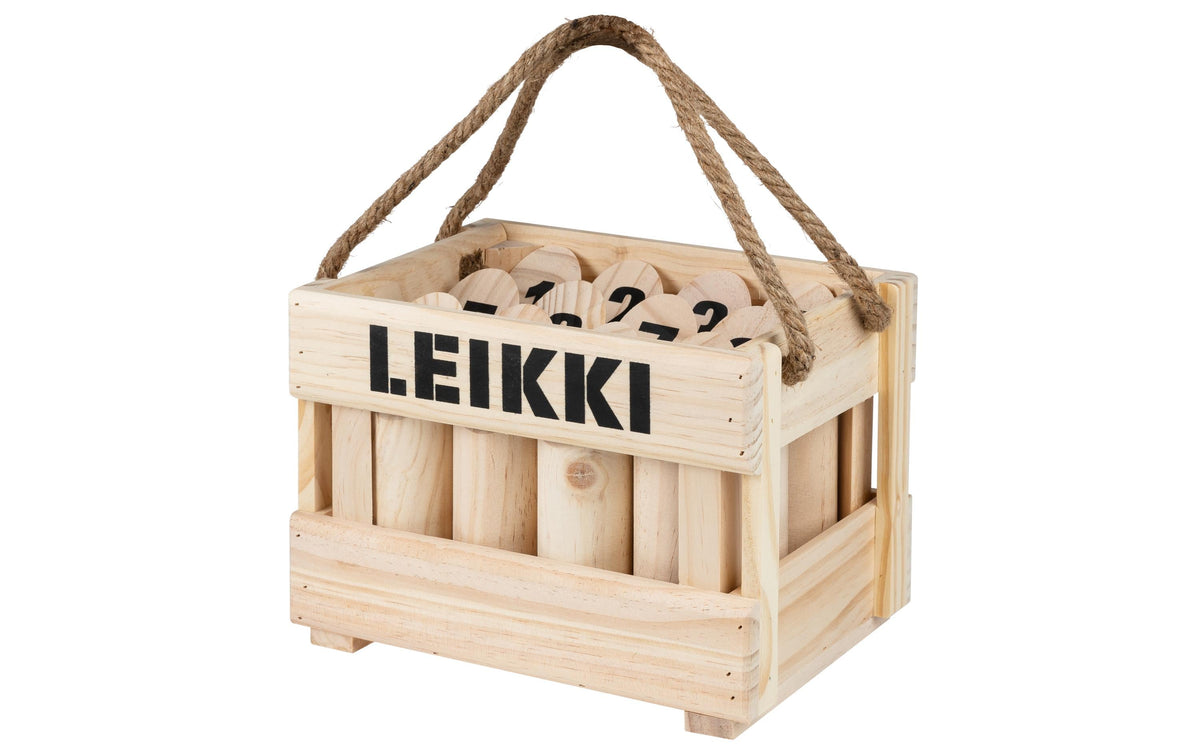 KOOR Mölkky – 3–6 Spieler – Wurfstock 5 × 20 cm, Leikki 5 × 15 cm – ab 6 Jahren – Holz, braun – FSC