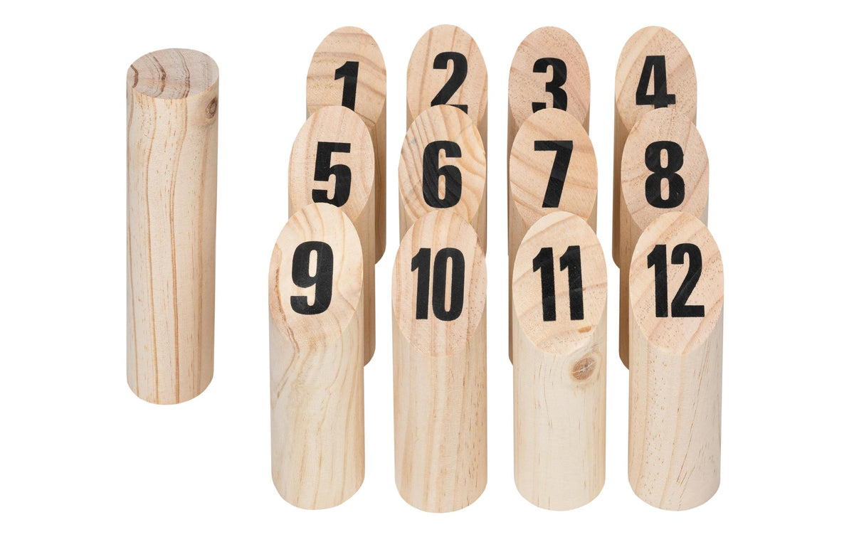 KOOR Mölkky – 3–6 Spieler – Wurfstock 5 × 20 cm, Leikki 5 × 15 cm – ab 6 Jahren – Holz, braun – FSC