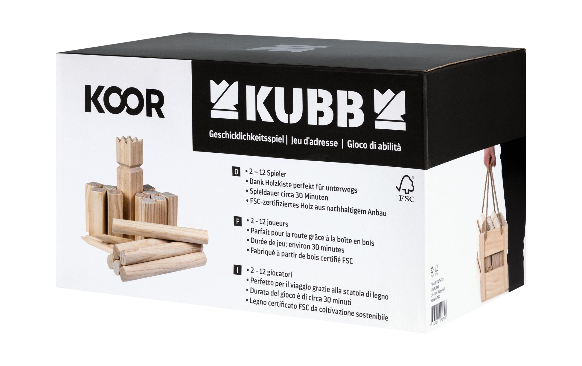 KOOR Kubb – 2–12 Spieler – ab 6 Jahren – Holz, braun – FSC