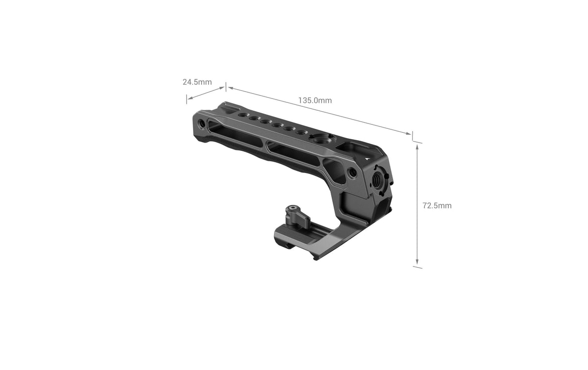 SmallRig 3766 NATO Top Handle – Aluminium, 10 kg, 1/4" & 3/8" – für NATO-Schiene – Schwarz