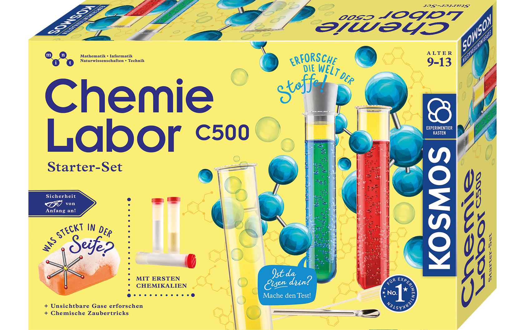 Kosmos Experimentier-Bausatz – Chemielabor C 500 X, inkl. Anleitung (52 Seiten), ab 9 Jahren