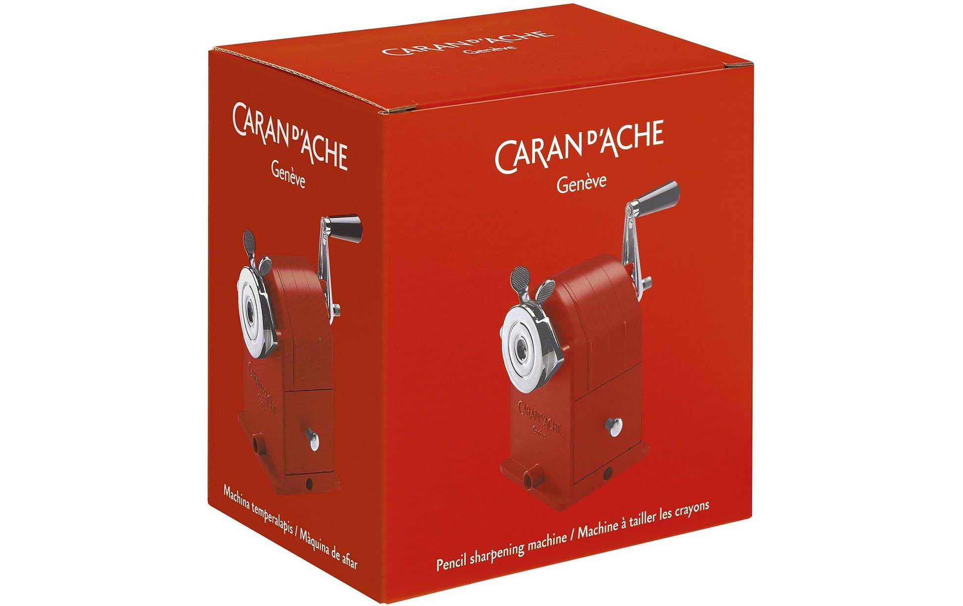Caran d-Ache Caran d'Ache Spitzer – manuell, mit Behälter, für Blei- & Buntstifte 4–10 mm, Metall, rot, 455