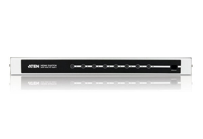 ATEN 1.3B – HDMI Switch, 8×1, WUXGA@60 Hz, 15 m, HDCP 1.4, IR, RS-232, Schwarz/Silber