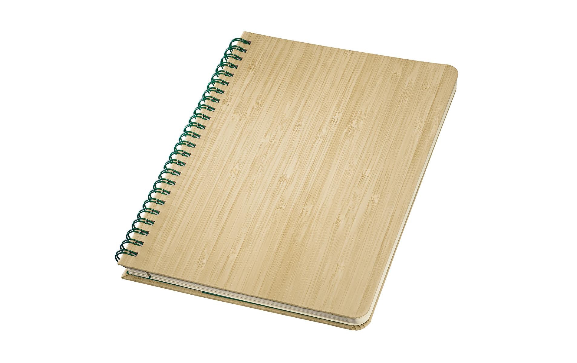 Sigel Collegeblock – A5 – perforiert, 2-fach gelocht, Einstecktasche, abgerundete Kanten, Bambus, FSC