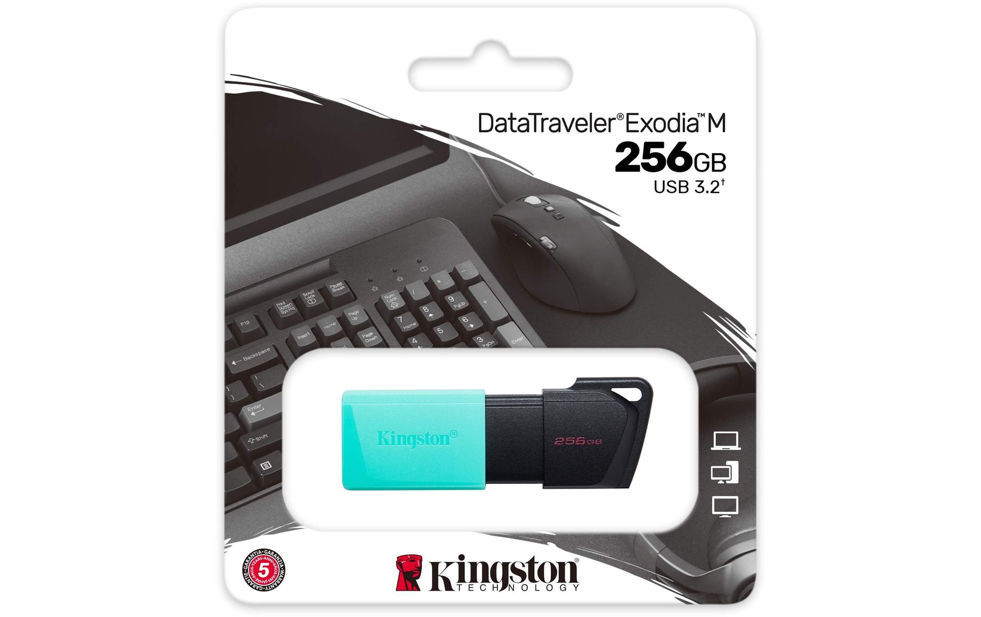 Kingston Technology Kingston DT Exodia M USB-Stick – 256 GB, USB 3.2 Gen 1, Schwarz + Türkis
