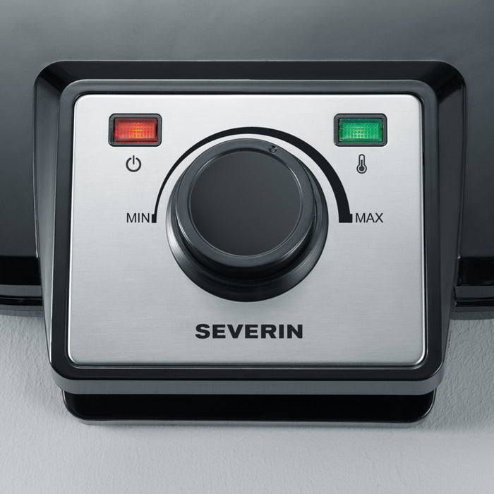Severin Waffeleisen WA 2106 – 2 Waffeln, rund, 1200 W – schwarz