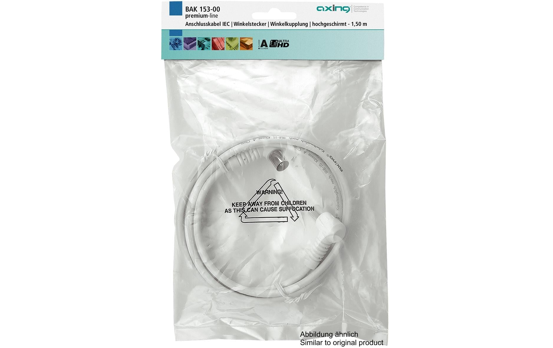 Axing Koax-Antennenkabel (IEC) – 2,5 m – Weiss