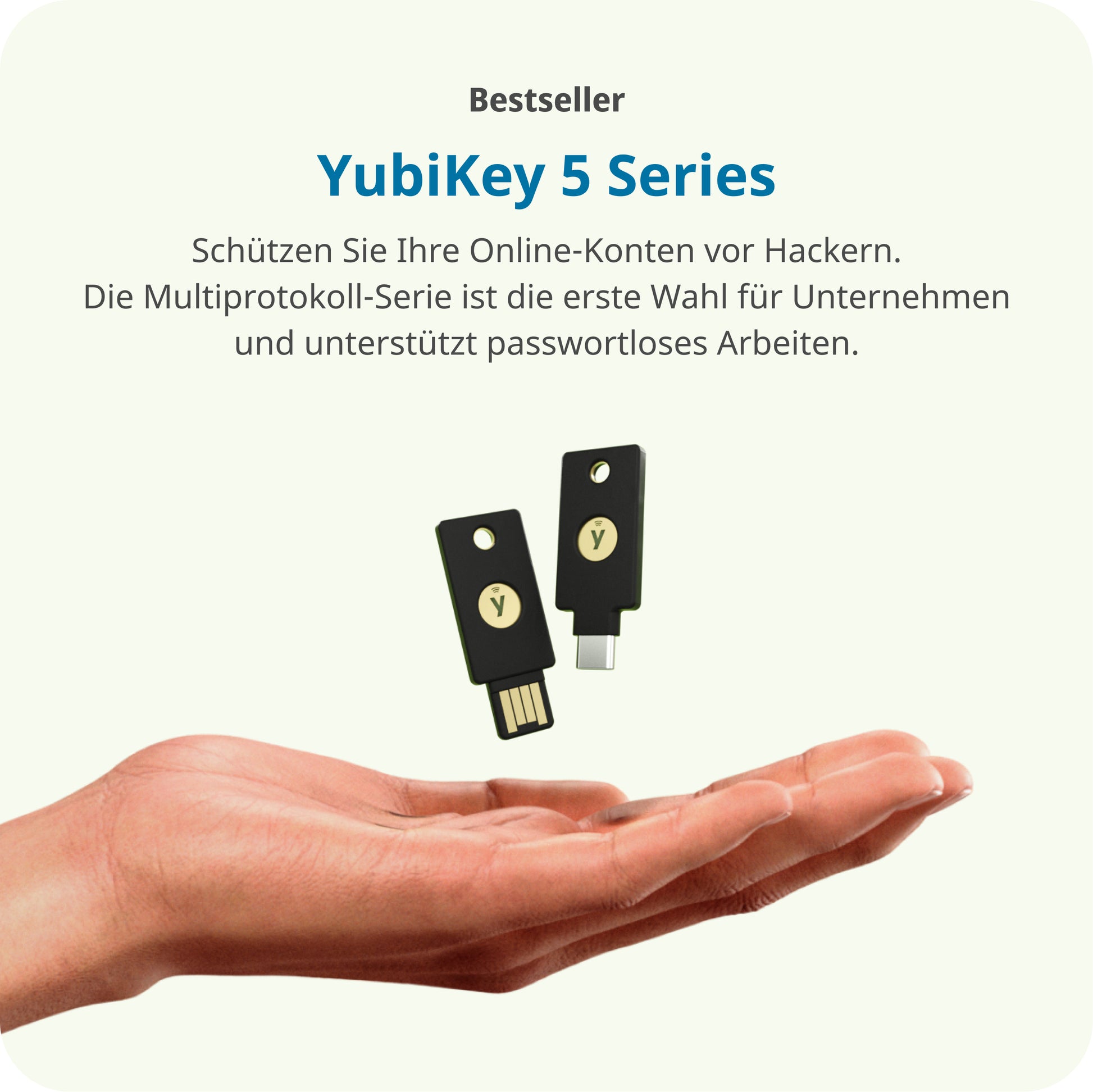 Yubico USB-Sicherheitsschlüssel – USB-C (Stecker) – NFC – Schwarz – für Android, Windows 10, iOS