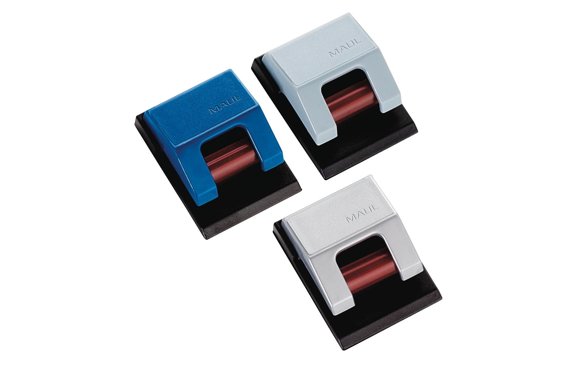 MAUL Flachkopfklammern 43×33 mm – Kunststoff, Blau – 10 Stk.