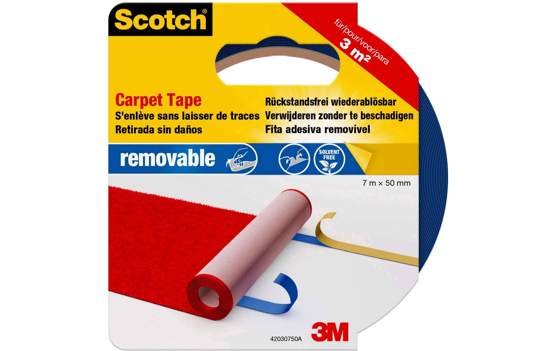 3M Scotch Klebestreifen (Montage) – 50 mm × 7 m, blau, wiederablösbar, 1 Stück