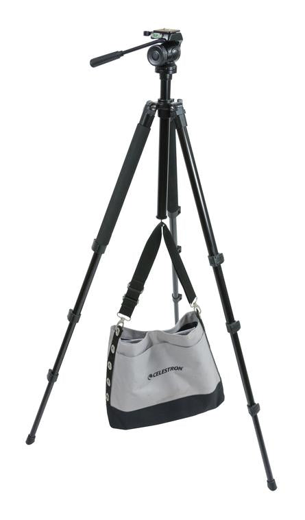 Celestron TrailSeeker Stativ – bis 179 cm – Traglast 4 kg – 3 Beine – Schwarz