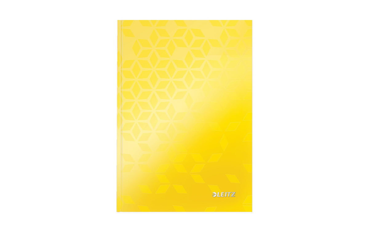 Leitz Notizbuch – A5 – kariert – 80 Blatt – 90 g/m² – Hardcover, geprägte Oberfläche – gelb – FSC