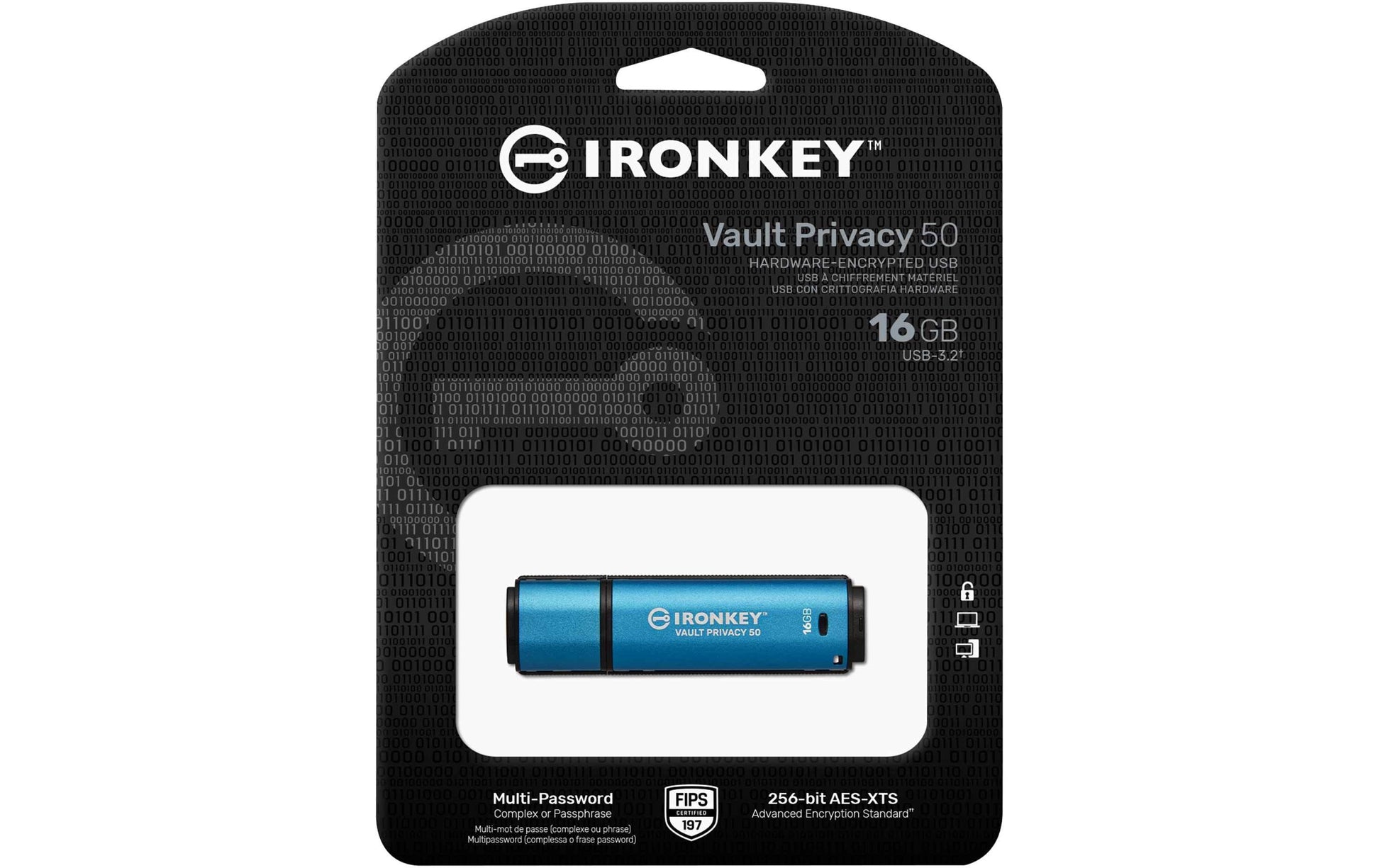 Kingston Technology Kingston IronKey Vault Privacy 50 USB-Stick – 16 GB, USB 3.2, verschlüsselt