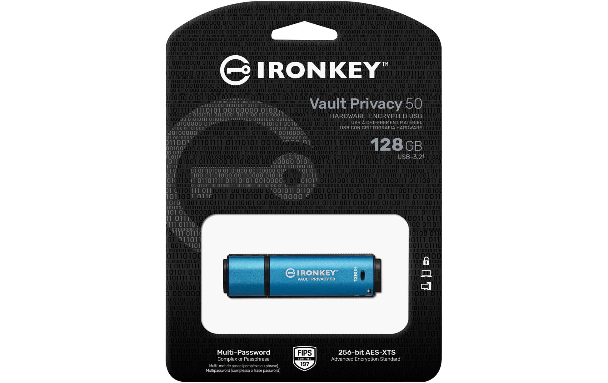 Kingston Technology Kingston IronKey Vault Privacy 50 – 128 GB, AES-256, FIPS 197
