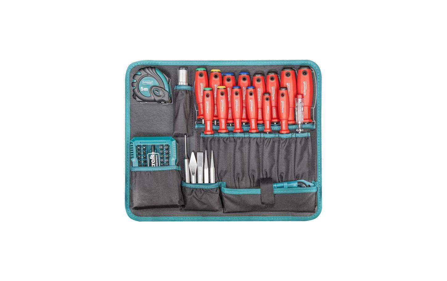 Technocraft Pro Trolley IP65 Werkzeugkoffer – bestückt, 213-teilig, mit 2 Rollen, schwarz