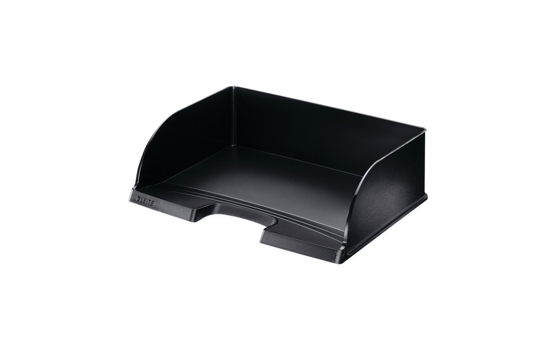 Leitz Briefkorb – mit Griffausschnitt, mit Beschriftungsfeld, matt, schwarz, B 363 × H 103 × T 273 mm