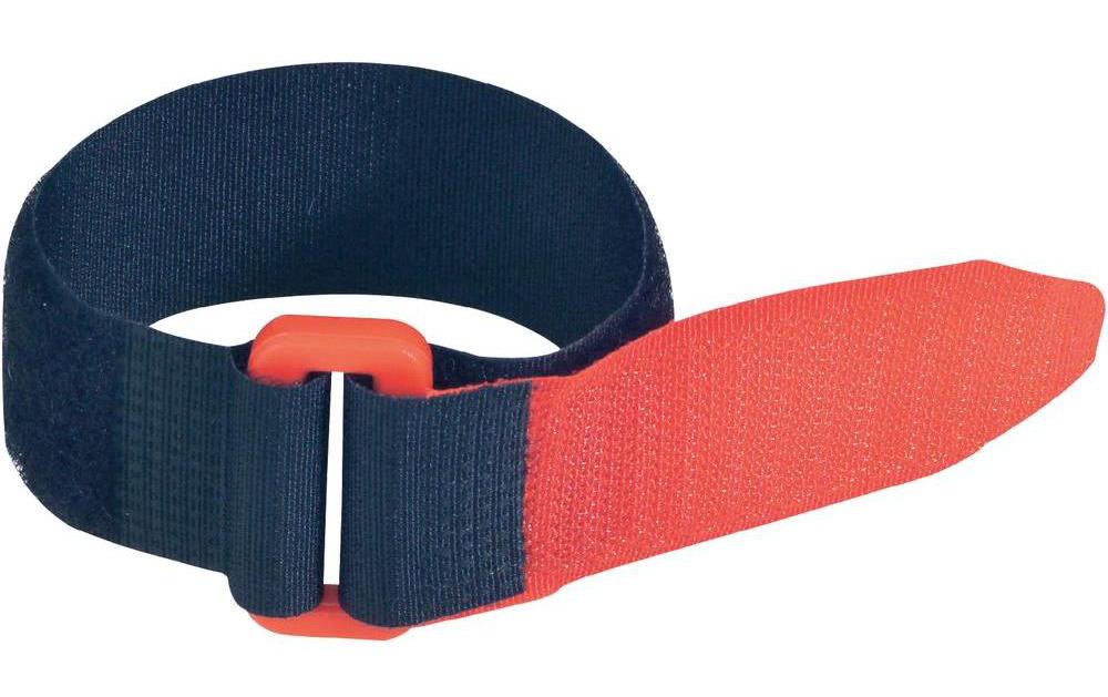 FASTECH Schlaufenband 350 × 20 mm, mit Schnalle, schwarz/rot, 5 Stk.