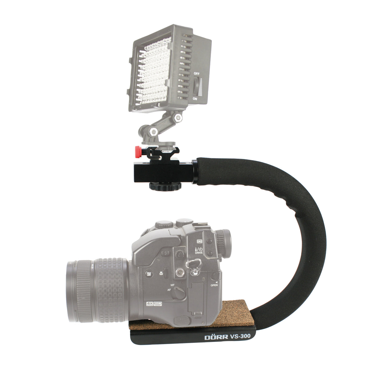 Dörr VS-300 Video Slider – Handkamerastabilisator, Aluminium, 1/4" Montage – Schwarz