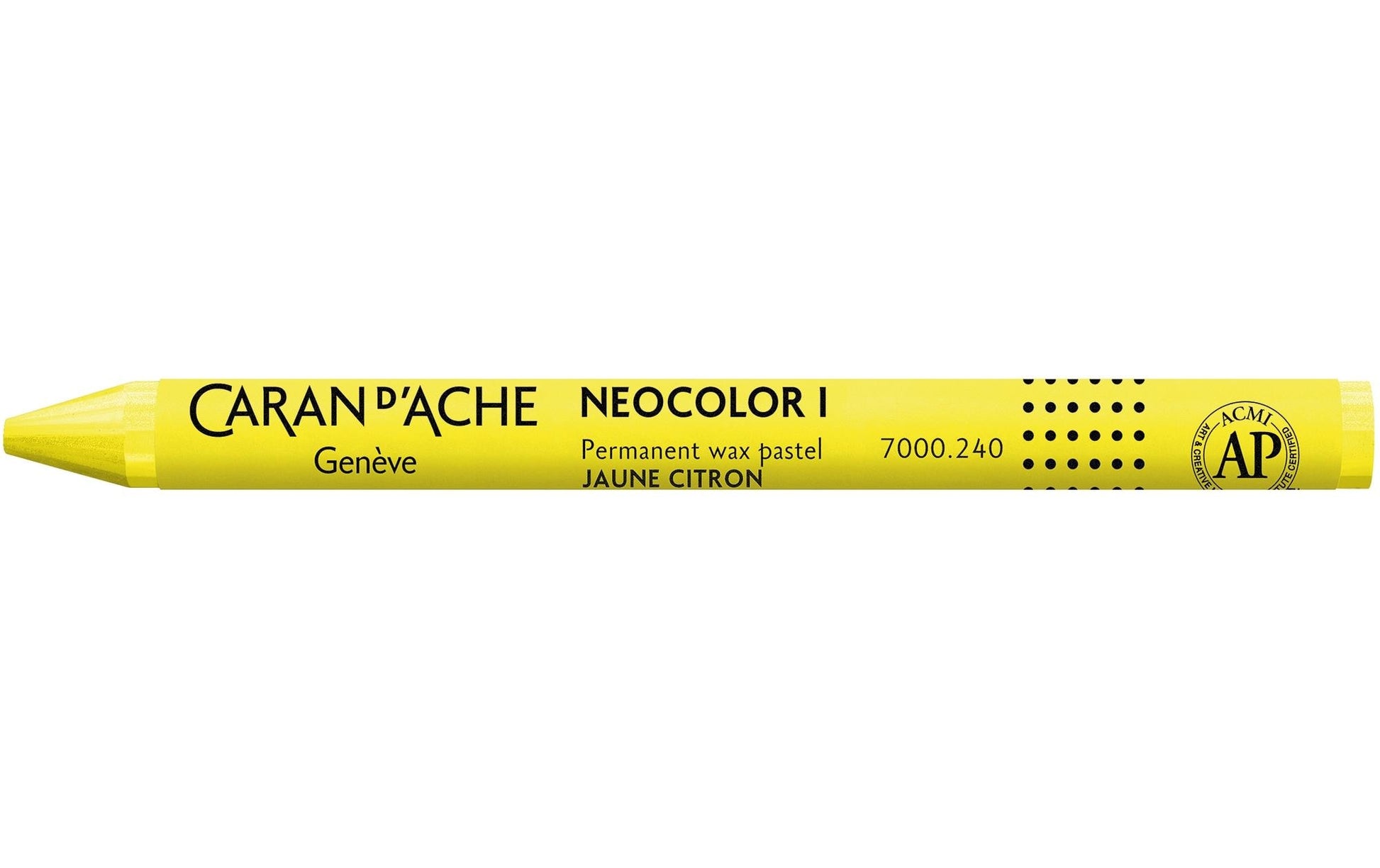 Caran d-Ache Caran d'Ache Wachsmalkreide – Zitronengelb, Ø 9 × 100 mm, wasserfest, lichtbeständig, geruchsarm