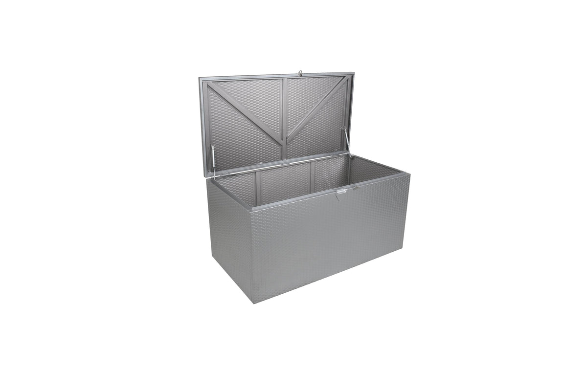 Spacemaker Aufbewahrungsbox 509 l – Stahl – Silber – feuerverzinkt, für Aussenbereich – 1330 × 650 × 700 mm