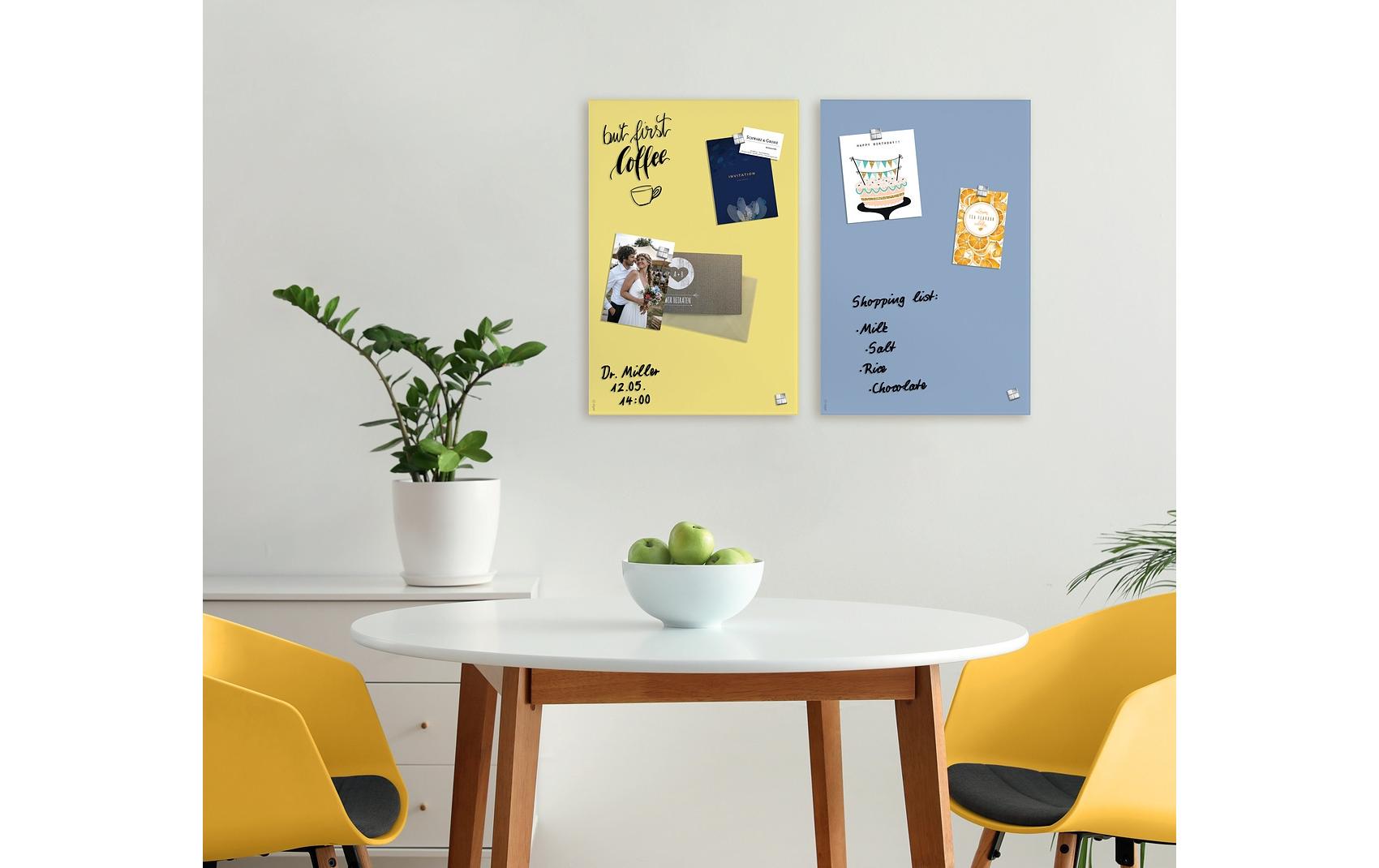 Sigel Whiteboard – 60 × 40 cm, Glas, magnetisch, Wandmontage, inkl. Montagesatz, Magnete