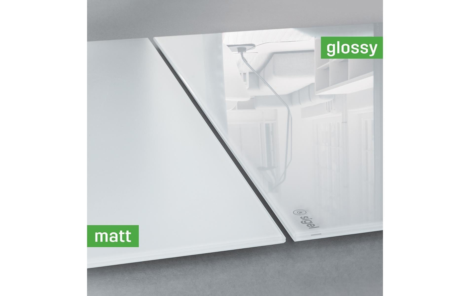 Sigel Whiteboard – 60 × 40 cm, Glas, magnetisch, Wandmontage, inkl. Magnete, Montagesatz