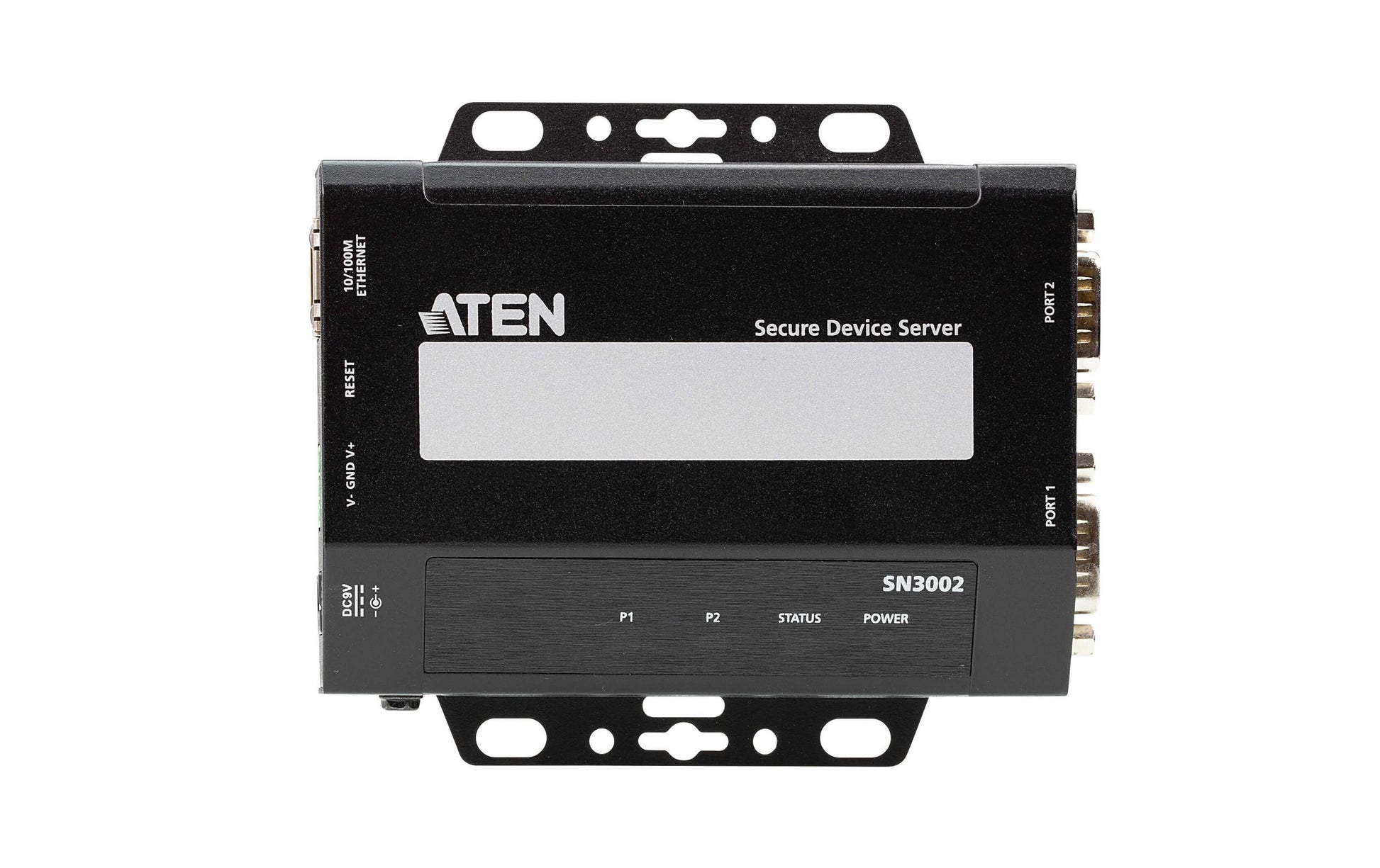ATEN SN3002P Serieller Device-Server RS-232 zu Ethernet – 2-Port, 10/100 Mbit/s, PoE (802.3af) – Schwarz