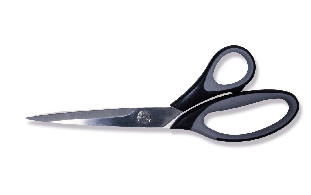 Lerche Magna Schere 21,0 cm, für Rechtshänder – Edelstahl, Softgrip, Grau/Schwarz