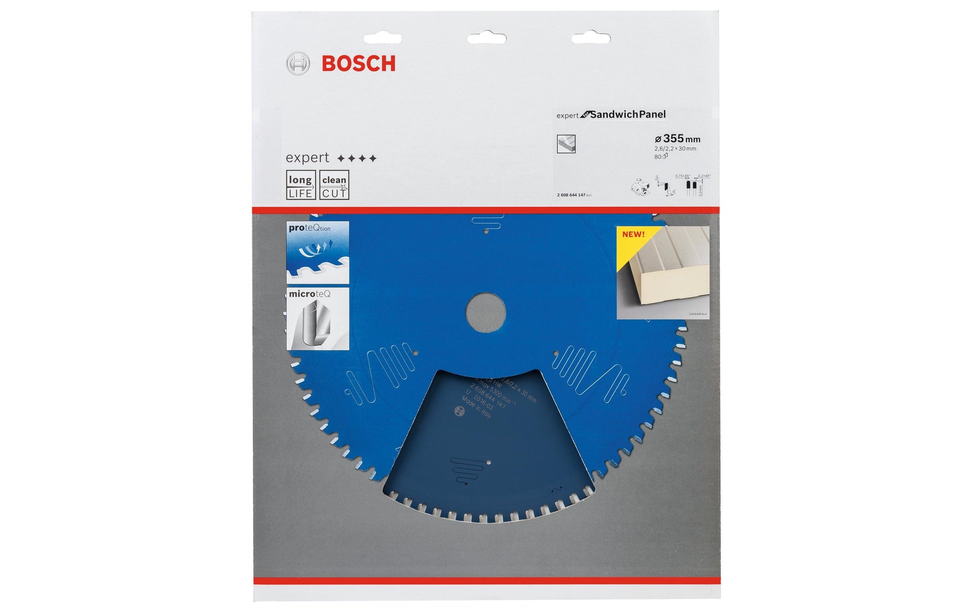 Bosch Professionelles Expert Sandwich Panel Kreissägeblatt 355 × 30 × 2,6 mm, 80 Zähne – für Metall – 1 Stk