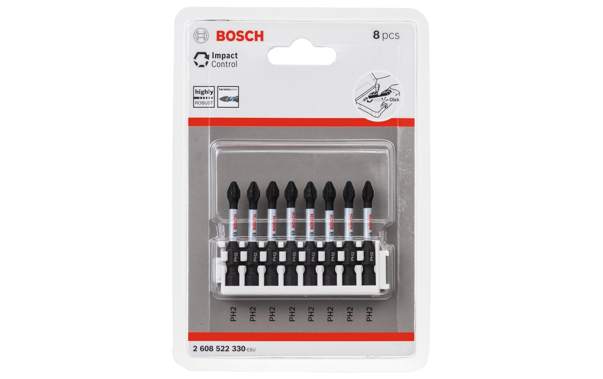 Bosch Professionelles Bohr- & Bit-Set PH 2 × 50 mm Stahl 1/4" Sechskant – 8-teilig