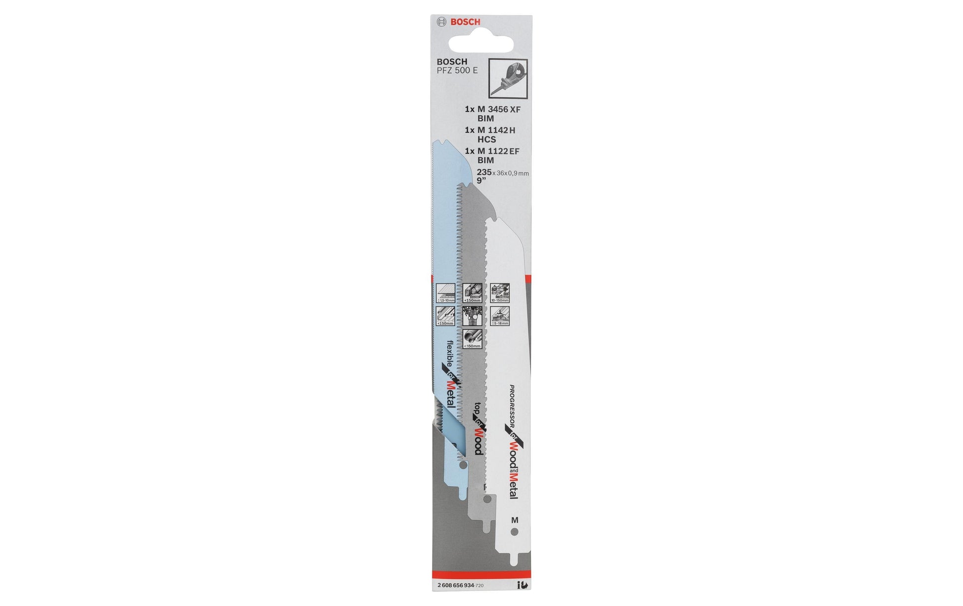 Bosch Professionelles Säbelsägeblatt – für Metall – 3-teilig – für PFZ500E, M1142H, M3456XF und andere