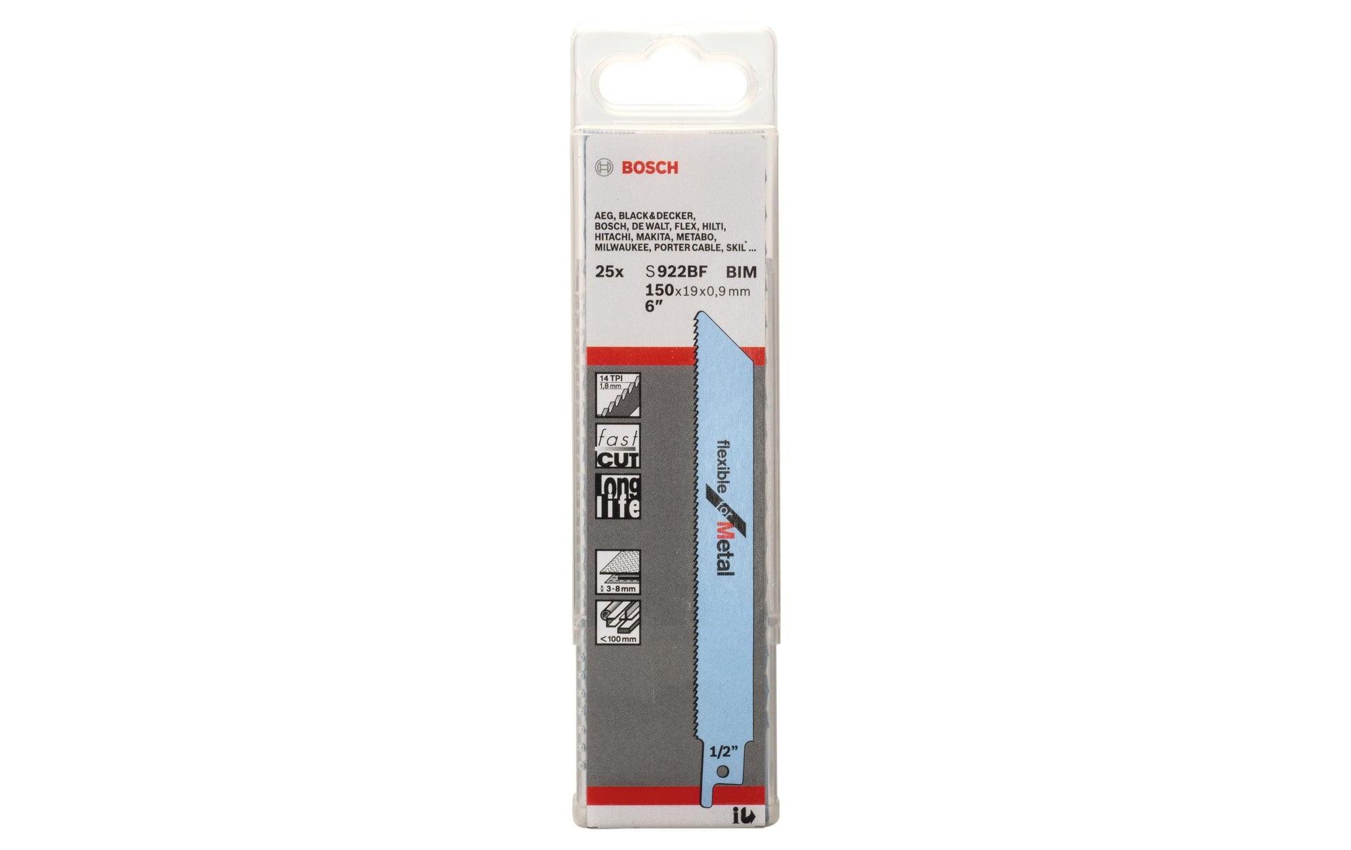 Bosch Professional – Säbelsägeblatt, S 922 BF, 1,8 mm × 100 mm, 25 Stk.