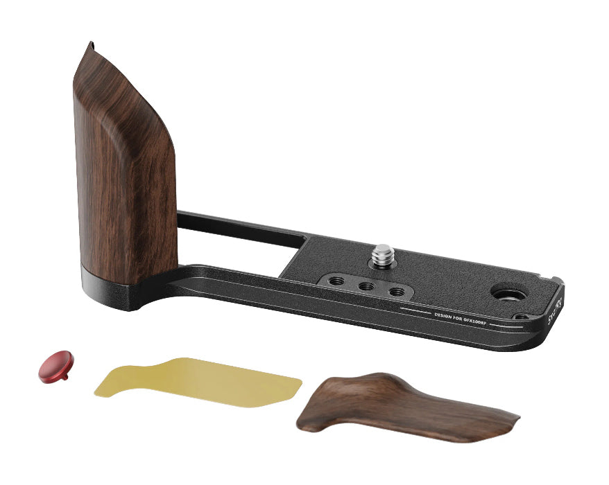 SmallRig 5266 Montageplatte – Aluminium/Holz, 1/4" Gewinde – für FUJIFILM GFX100RF – Schwarz/Holz