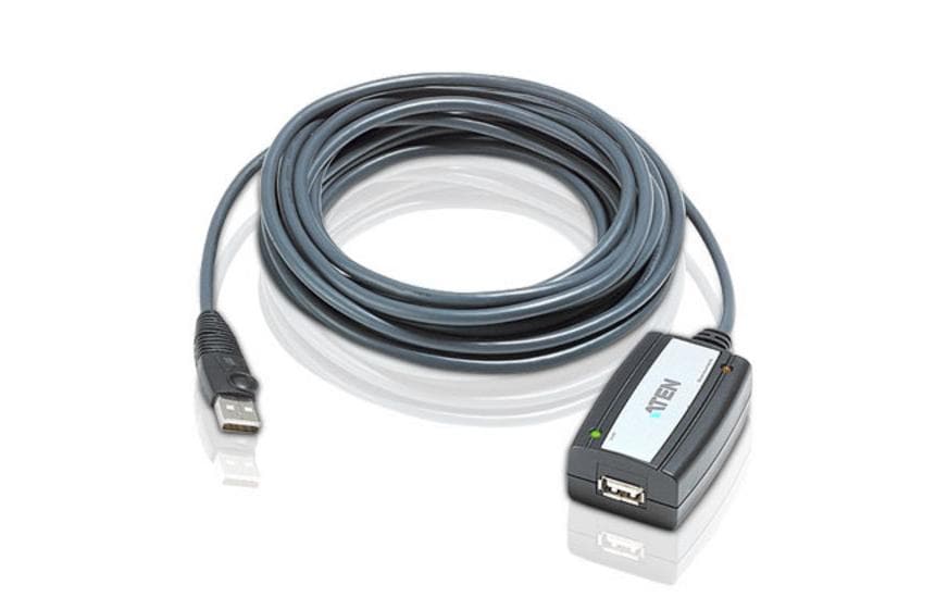 ATEN USB-A Verlängerungskabel (Stecker auf Buchse) – USB 2.0 (480 Mbps) – 5 m – Schwarz
