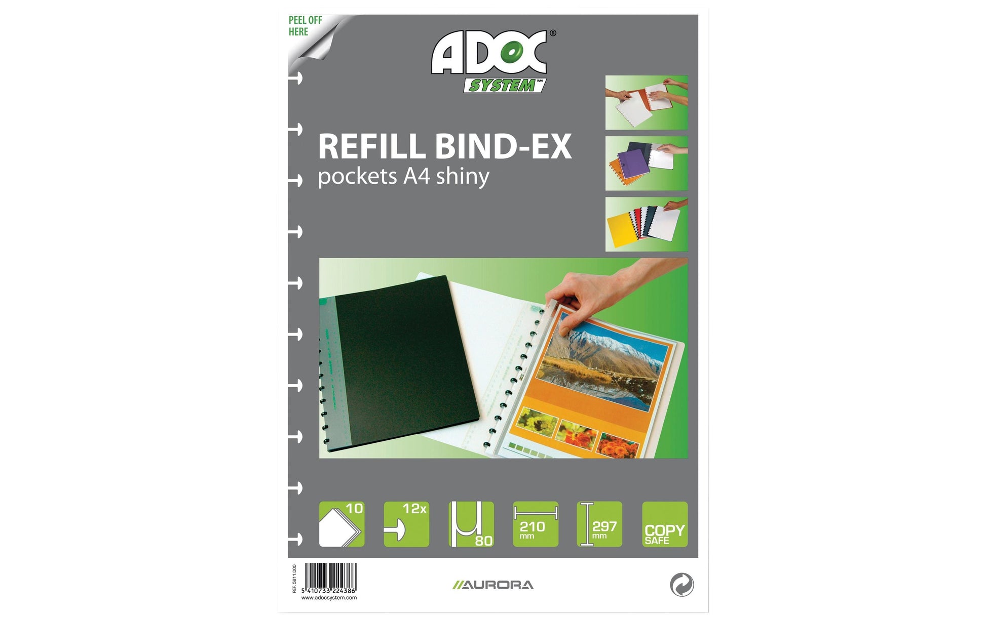 Adoc Ersatzsichttaschen – A5, antireflex, transparent, für Bind-Ex und Personal-Ex Aurora, 10 Stk., 80 µm