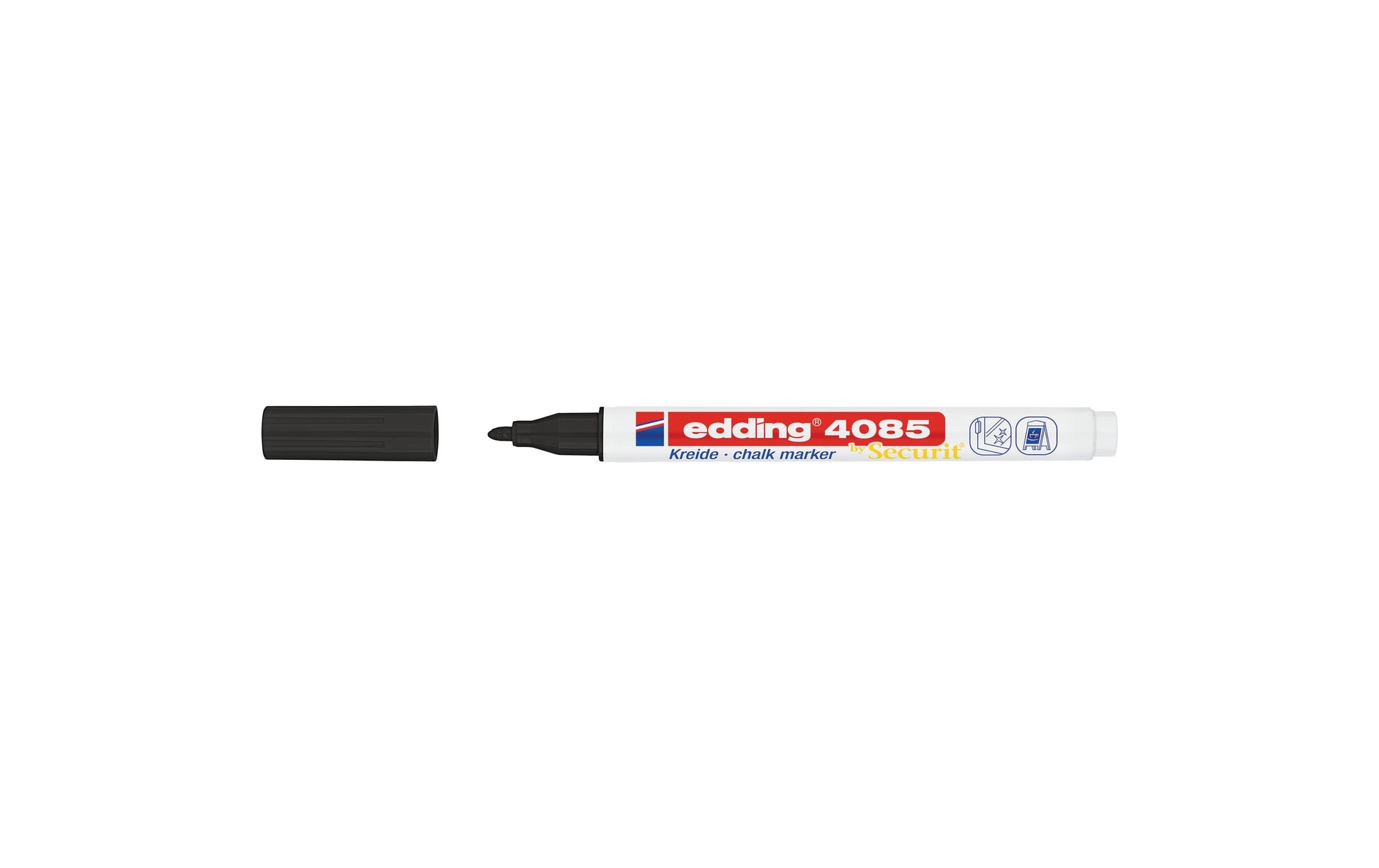 Edding 4085 Kreidemarker – Rund 1–2 mm – Schwarz, für Glas