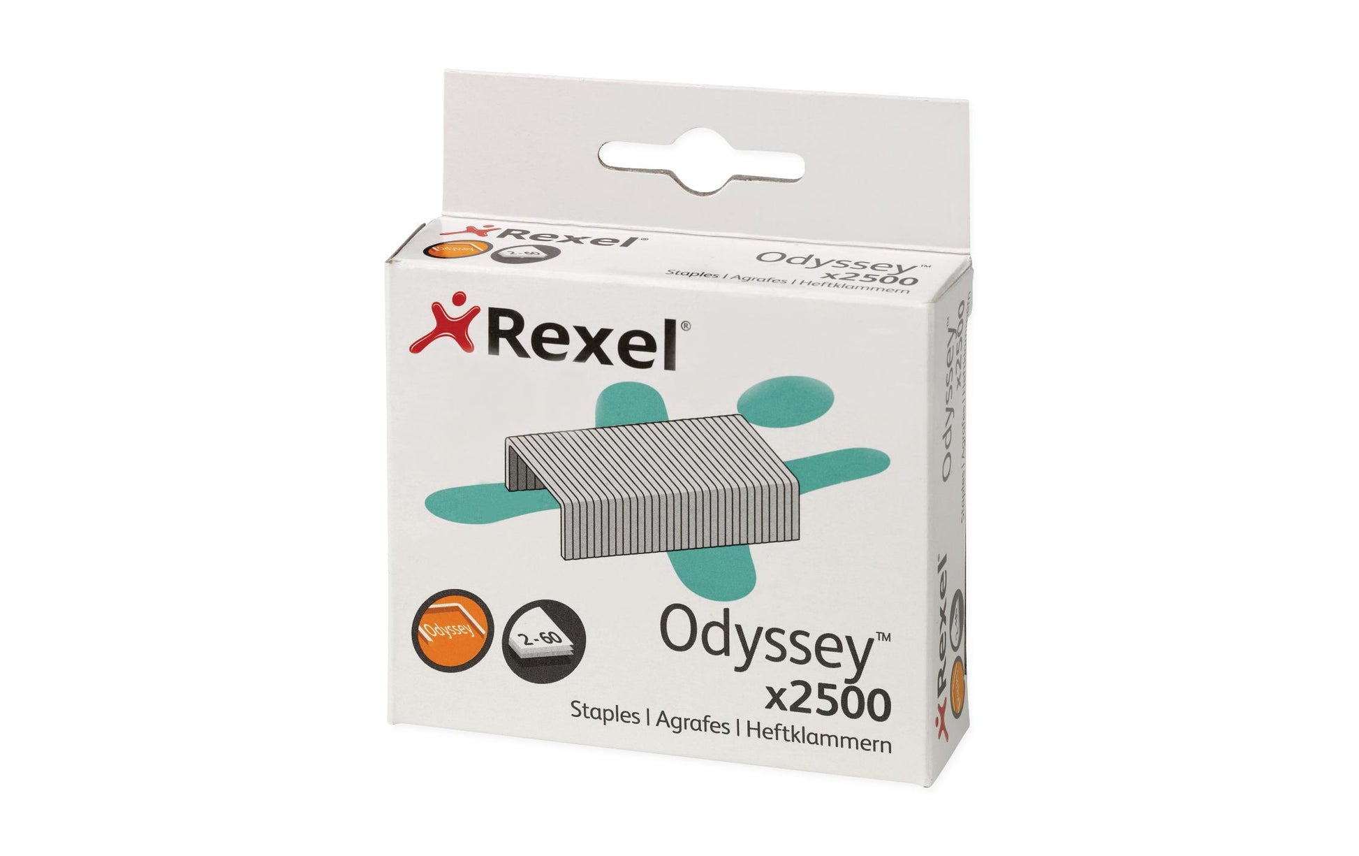 Rexel Heftklammern – für Rexel Odyssey – 9 mm – Metall, silber – 2500 Stk.