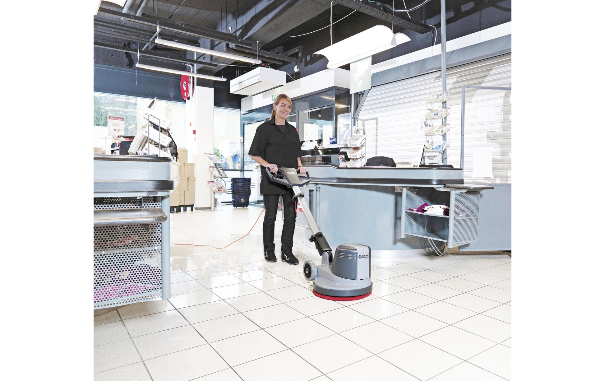Nilfisk FM400L – Einscheibenmaschine – Ø 43 cm, 1100 W, 180 U/min, Grau