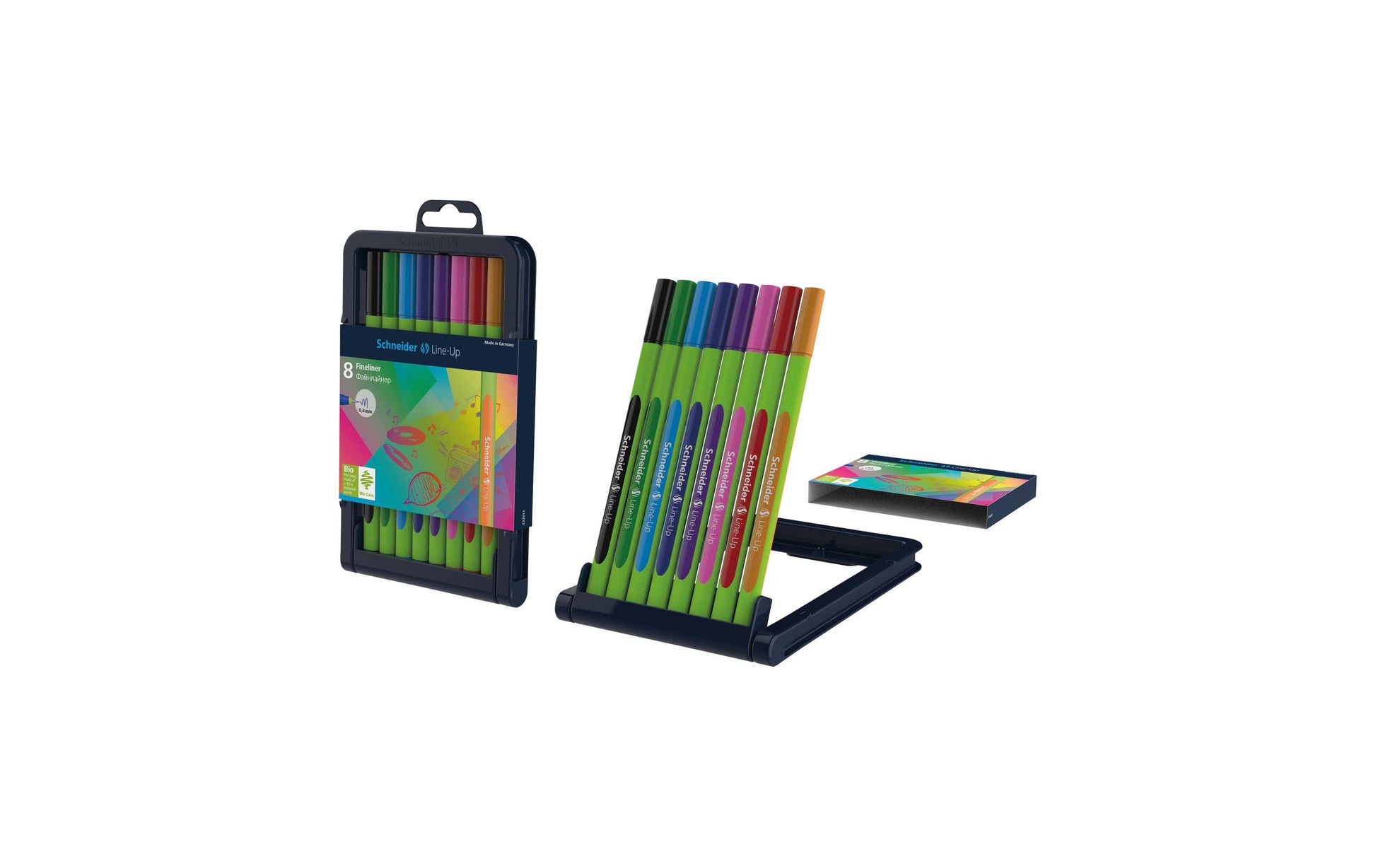 Schneider Schreibgeräte Line-Up Fineliner Etui – 8 Stk., 0,4 mm, sortiert